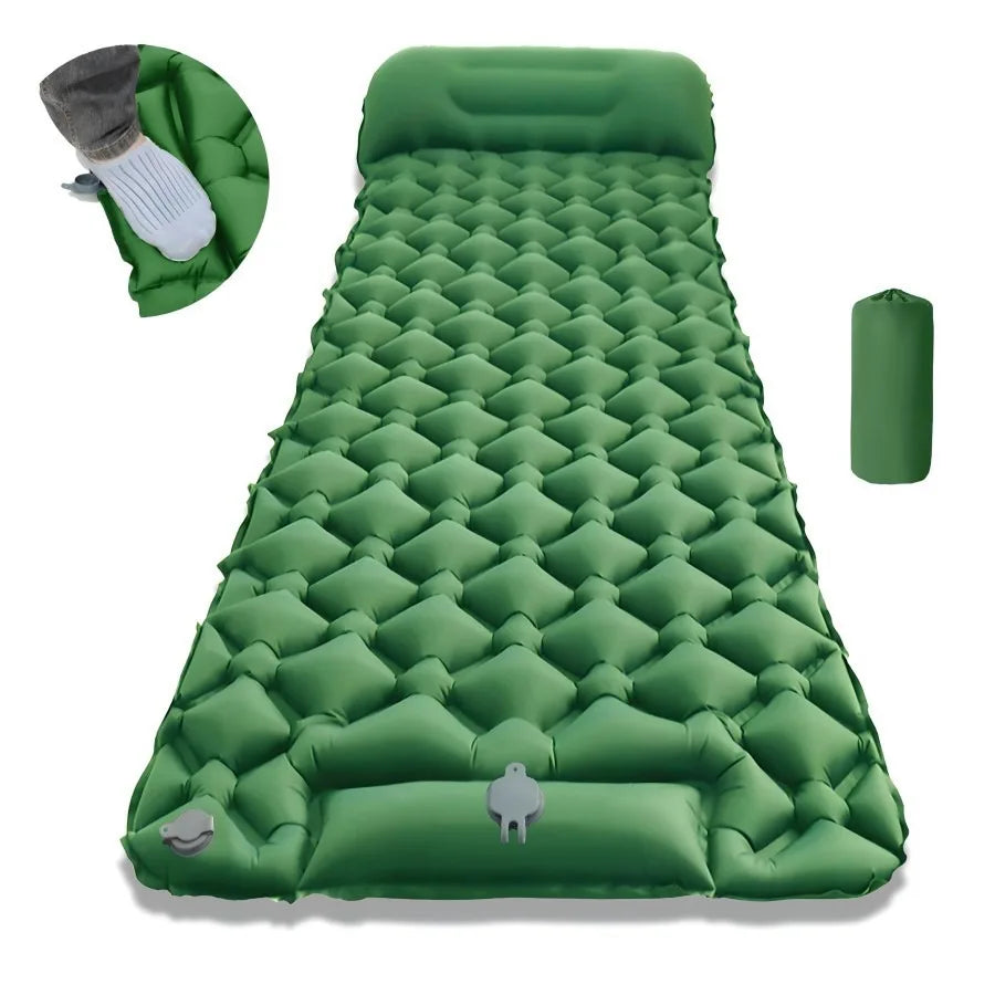 Outdoor Sleeping Pad Camping Inflatable Mattress with Pillows