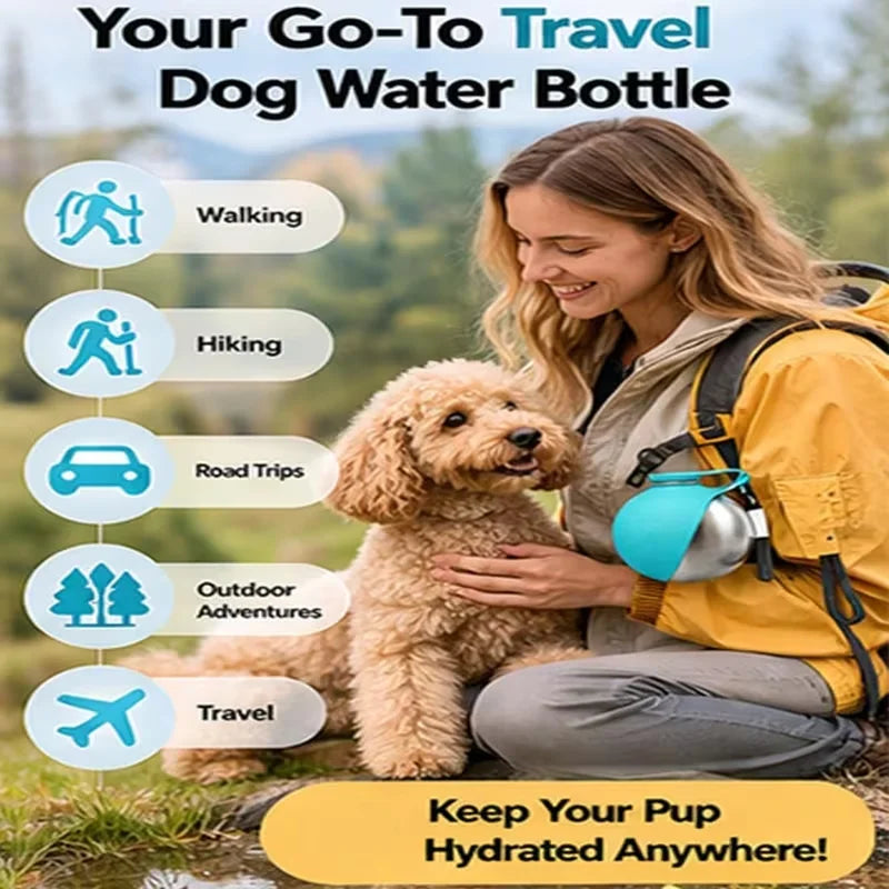 Pet water bottle, leak proof travel cup for dogs and cats