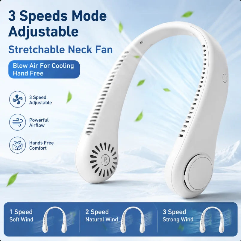 Rechargeable Wearable Neck Fan