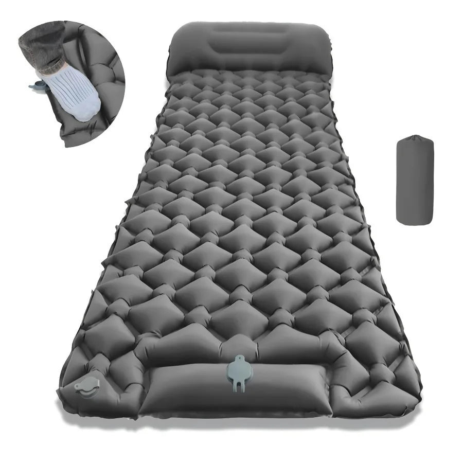 Outdoor Sleeping Pad Camping Inflatable Mattress with Pillows