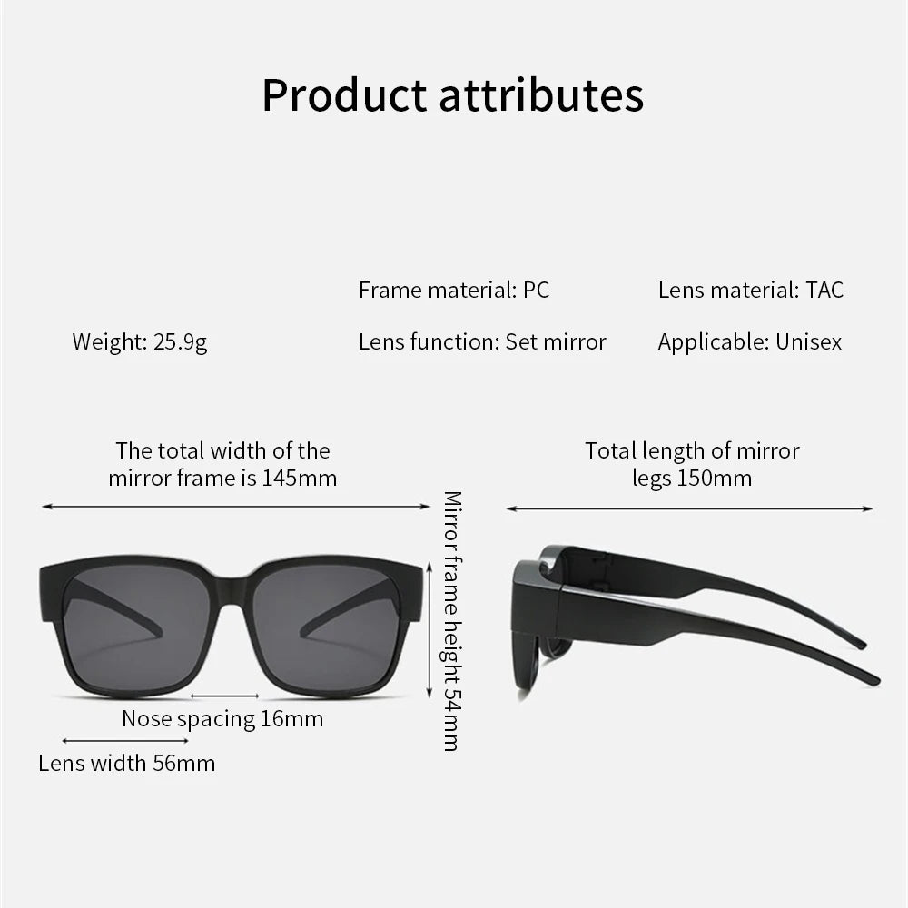 Polarized Fit Over Sunglasses for Prescription Glasses – Anti-Glare Driving & Fishing Eyewear