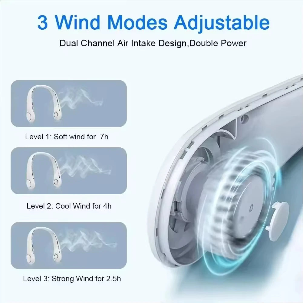 Rechargeable Wearable Neck Fan