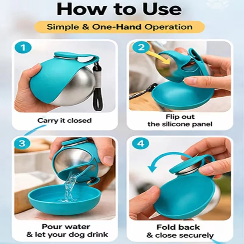 Pet water bottle, leak proof travel cup for dogs and cats