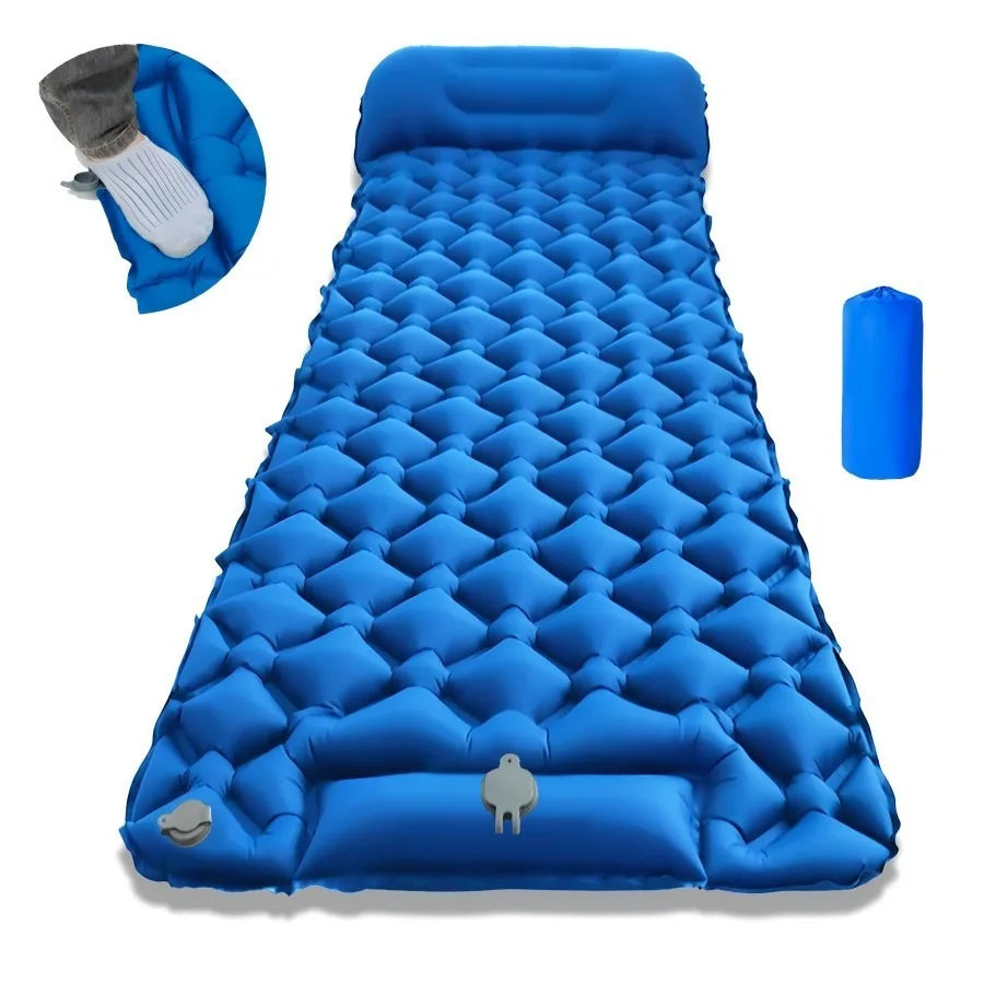 Outdoor Sleeping Pad Camping Inflatable Mattress with Pillows